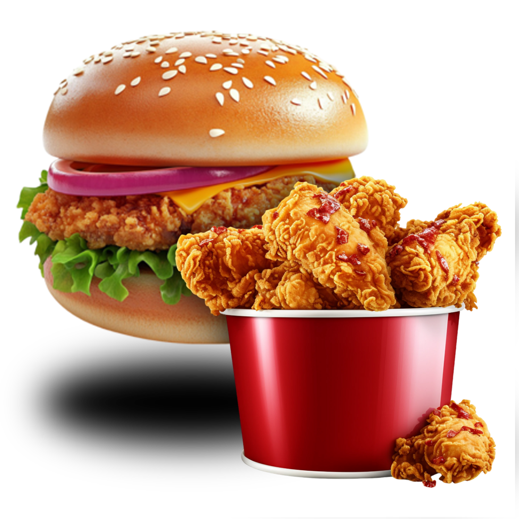 Broasted & Burgers in garden cafe